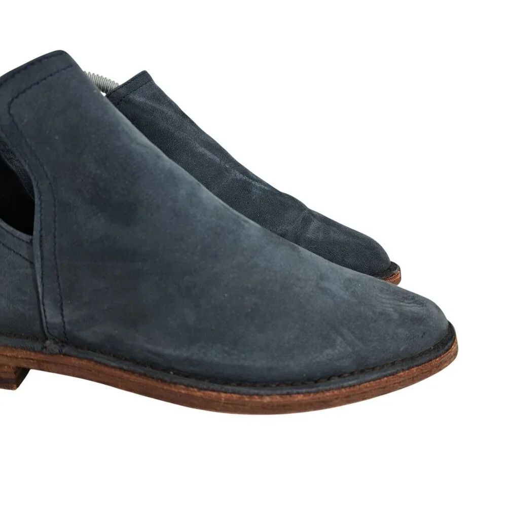 Tory Burch Navy Blue Suede Pull On Ankle Booties Boots Chelsea Size 6 Soft